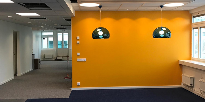 Elarbeten vid kontorsrenovering